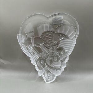 Gorham Holiday Traditions Snowy Sweethearts Snowman Crystal Dish Germany